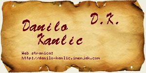 Danilo Kanlić vizit kartica